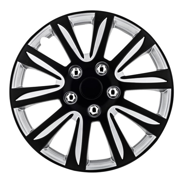 Pilot Automotive WH546-16B-BS 16 Inch Premier Camry Style Black Universal Hubcap Wheel Covers for Cars - Set of 4 - Fits Most Cars