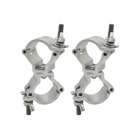 1-1/2" Truss Dual Swivel Coupler Clamp Stage DJ Lighting Clamps 1.49-1.57 inches Heavy Duty Aluminum Alloy 220lbs for 38-41mm OD Pipe 2 Pcs (Silver)
