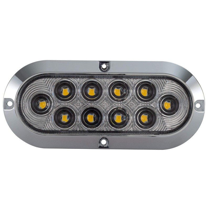 Long Haul Clear/Clear 6" Oval Surface Mount Stop/Tail/Turn LED with