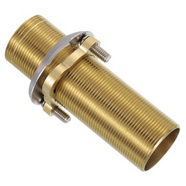 uxcell Faucet Mount Extension Shank 4"x 1.25" Brass Pipe Faucet Extension Nipple Locknut Kit Extension Threaded Lengthen Fixed High Foot with Nut and Gasket Faucet Fittings