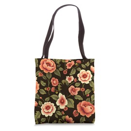Retro Botanical Nostalgia Elegant Floral Patterns Tote Bag