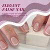 24PCS baby white french tip press on nails short square