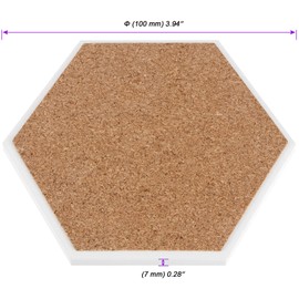 JOIKIT 30 Pack 4 Inch Ceramic Tiles for Crafts Coasters, Hexagon Unglazed Ceramic Tiles with Cork Backing Pads, Use with Alcohol Ink or Acrylic Pouring, Make Your Own Coasters