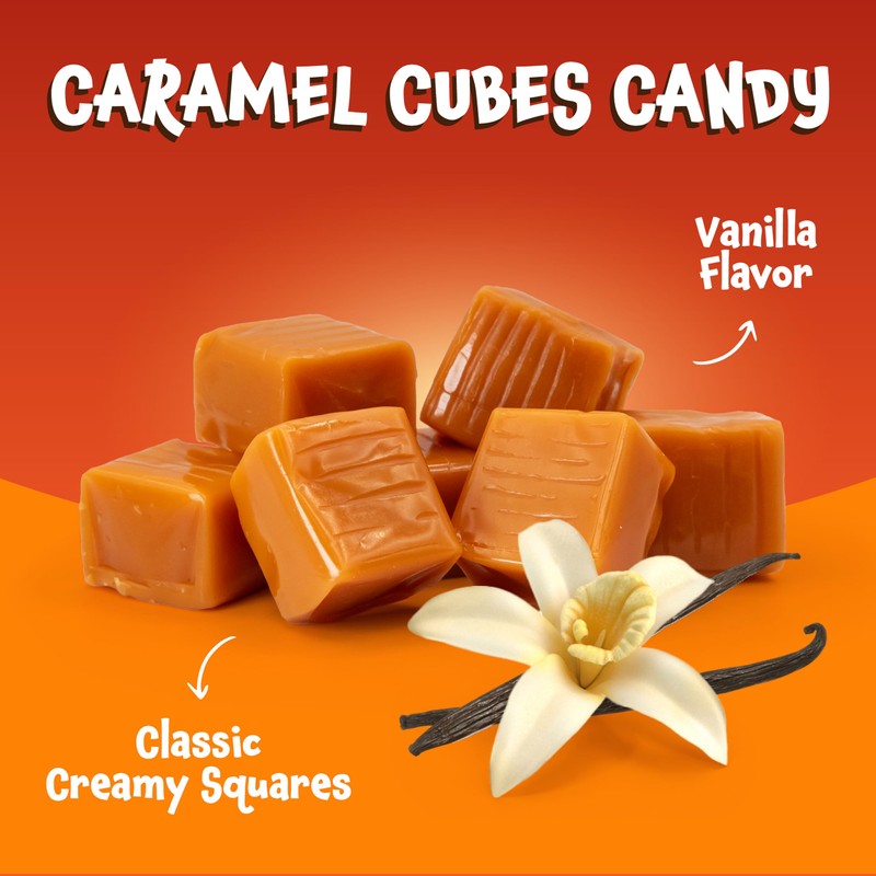Caramel Cubes Candy - 2 Pound Bulk Pack (About 135