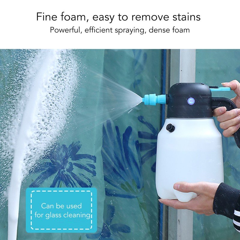 Foam Sprayer 2000mAh 1.8L Cordless Pressurized PP Electric Foam Spray
