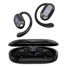 AI Translation Earbuds Real Time, 150 Languages & Accents, 4-in-1 Translator Earbuds Open Ear with 90H Playtime Audifonos Traductores Inglés Español Translation Headphones for Travel Business Black