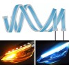 PUNKZZ Par Tira Led Drl 60cm Azul Hielo Direccional Secuencial