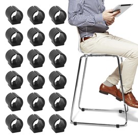 36 Pieces U-Shaped Chair Leg Protectors for Furniture Pipes, Tube Pads for Chairs and Soft Non-Slip Clamps to Protect Furniture for Floors Prevent Scratches (19mm Black)