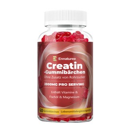 Creatin Monohydrat, 11 IN 1 Kreatin Gummibärchen mit 8 Creatine, 2480mg pro Portion mit Taurin, Fischöl, Omega-3, EPA, DHA, Glutamine, Magnesium, Vitamin D3, B6 und B12, 60 Gummies