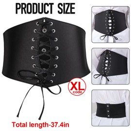 lomdung Wide Women's Belt, Corset Belt, Elastic Waist Belt, Skinny Leather Belt for Women, Belt for Lacing, in Various Sizes, for Dress Decoration, Women's Gifts, Dress, xl