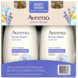 Aveeno Stress Relief Body Wash, 33 fl. oz., 2 pk.