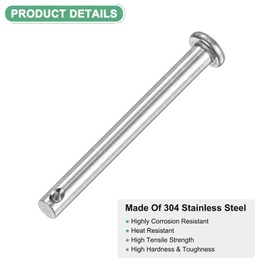 M METERXITY 20-Pack Single Hole Clevis Pins, M5 x 50mm 304 Stainless Steel Flat Head Clevis Pins for Mechanical Linkage/Fixed Parts/Ship Rigging, Link Hinge Pin Reusable