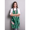 Wasach Banana Leaf Apron, Tropical green leaves Apron,Adjustable Neck Bib