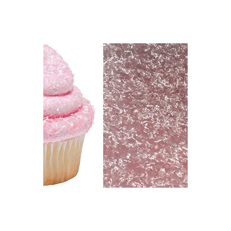Light Pink Edible Sprinkle Glitter Shimmer Sparkle Flakes for Cakes