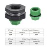 sourcing map PVC Bulkhead Tank Adapter with Green Plug Fitting