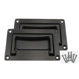 YUDTKK 2 Pack Zinc Alloy Recessed Pull Handles Container Handle Black Flush Lift Recessed Door Handle,4.33 Inch