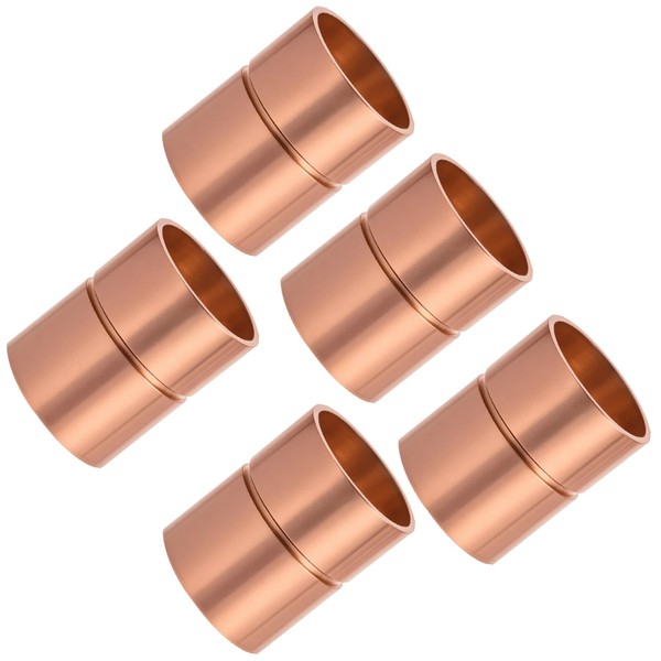 VXCICC 5 Pcs 5/8 Inch Copper Pipe Coupling Fittings with