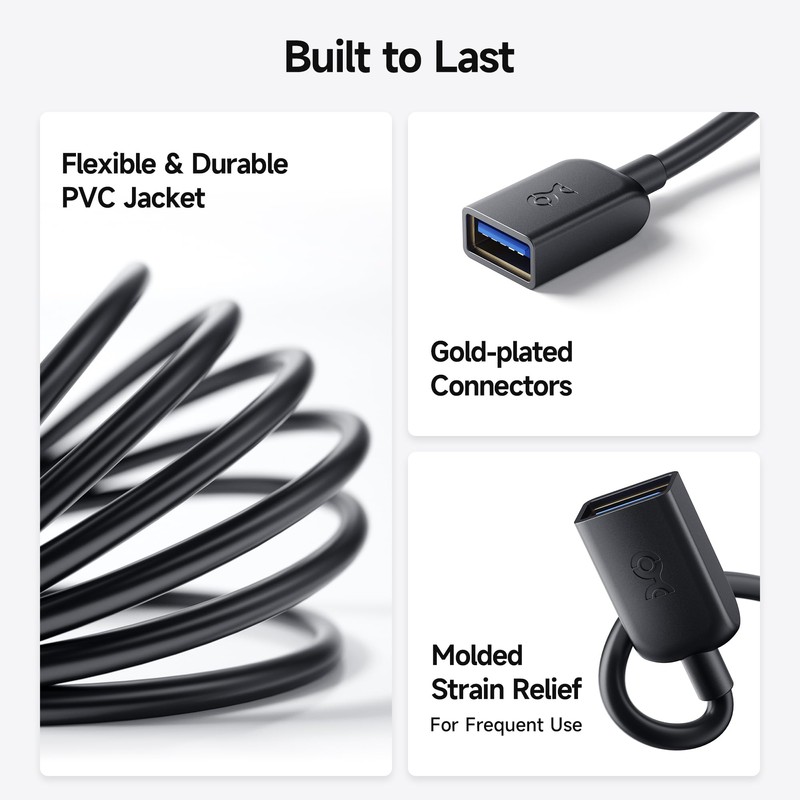Cable Matters 2-Pack 5Gbps USB Extension Cable - 3ft, USB