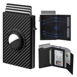 Men's RFID Wallet 5 Card Pop Up With Air Tag Slot (Air Tag Not Included)