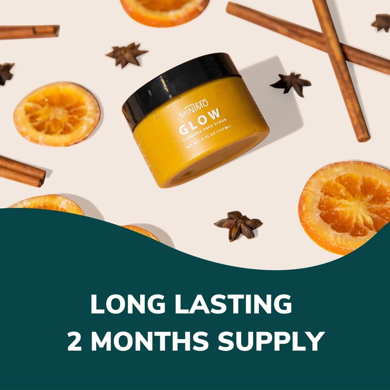 Minimo Glow (Citrus Peach) Turmeric Face Scrub 5 oz -