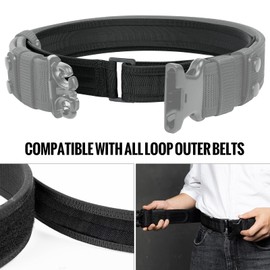 VISMIX 1.5” Hook Liner Inner Belt for Duty Outer EDC Work Concealed Carry for 1.75"-2" Loop Outer Belt - Small (24-30")