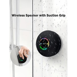Mini Bluetooth Speaker Waterproof Bathroom Audio Wireless Shower Speakers Rgb Light Bluetooth Sucti - Color: white