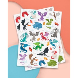 xo, Fetti Dragon Temporary Tattoos - 40 Silver Foil Styles | Magical Birthday Decorations, Fantasy Kids Party Favor, Wyvern Accessory, Mythical Bday Activity, Dinosaur Tats