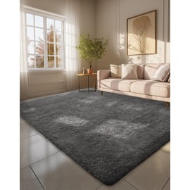 Ophanie Ophanie 6x9 Area Rugs for Living Room, Large Big Grey Fluffy Shag Fuzzy Plush Soft Carpets, Floor Shaggy Rug for Bedroom, Gray Carpet for Kids Boys Girls Dorm Nursery Home Decor Aesthetic