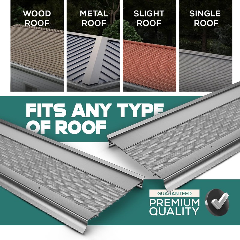 LEAF4GO 6" Micromesh Gutter Guard for Gutters Stainless Steel Gutter