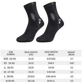 pdodo 3 mm Neoprene Socks, Beach Socks, Diving Socks for Wetsuit, Thermal Socks, Non-Slip for Men and Women, for Diving, Snorkelling, Swimming, Surfing, Sailing, Kayaking, black