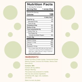 Lunar Lifts Nutrition Matcha Latte - Boba Tea Protein Powder | 26g Whey Protein Isolate Matcha Powder | Ceremonial-Grade Matcha Bubble Tea Protein Powder | No Added Sugar & Artificial Ingredients