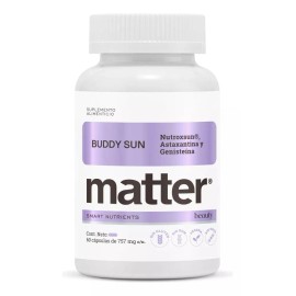 Matter Smart Nutrients YOU MATTER - Buddy Sun - Bloqueador Solar en Cápsulas con Vitamina E, Nutroxsun y Astaxantina, Protección UV - Bote con 60 Cápsulas