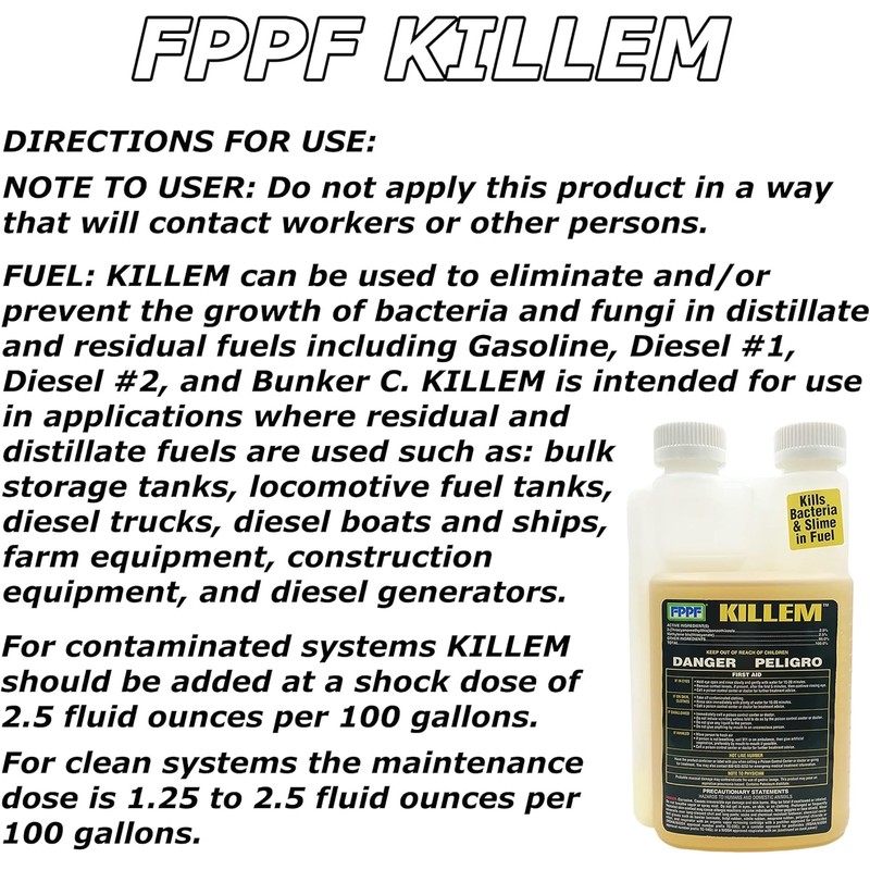 FPPF Killem 00119 Biocide, 16 oz. Bottle (Pack of 2)