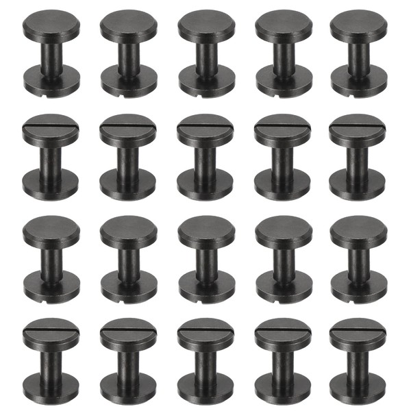 PATIKIL 50 Sets Chicago Screws, 8mm L Chicago Screw Slotted