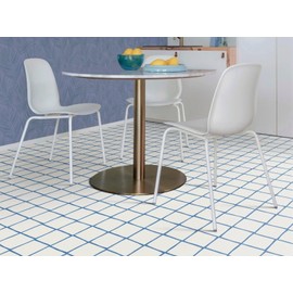 Alpha-Tex PVC Flooring Vinyl Flooring in Blue and White Tile Look, DIN A4 Sample Piece