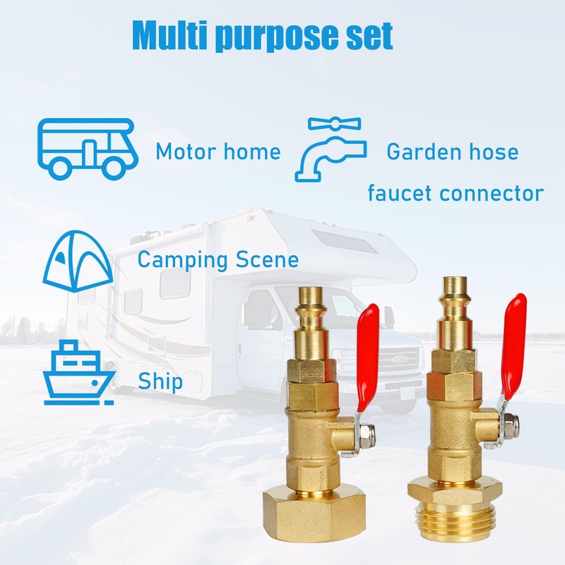 Hourleey RV Winterize Blowout Adapter with 1/4" Quick Connect Plug