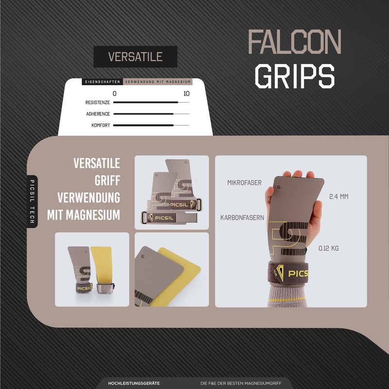 PICSIL Falcon Gloves + Wristbands + Bag, Carbon Fibre Material,