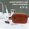 SYCARON Toiletry Bag for Men, Large Leather Shaving Kit Travel