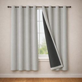 Rosewood Cortinas Blackout 100% con Revestimiento Engomado - 100% Opacas - Aislantes Térmicas - 2 Paneles Decorativas para Sala y Recámara - Crema - 160 x 135 cm