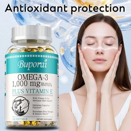 Omega 3 Fish Oil Supplement 1000mg - Contains 600mg of EPA and 400mg of DHA to support joint and eye health., 60 tablets, 2 count / 오메가 3 피쉬 오일 보충제 1000mg - EPA 600mg과 DHA 400mg 함유 관절 및 눈 건강 지원., 60정, 2개