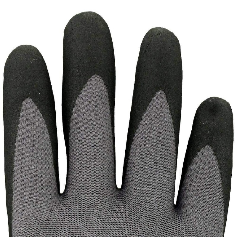 ASATEX Fine Knit Gloves with Micro Foam Coating HIT099, Grey/Black,