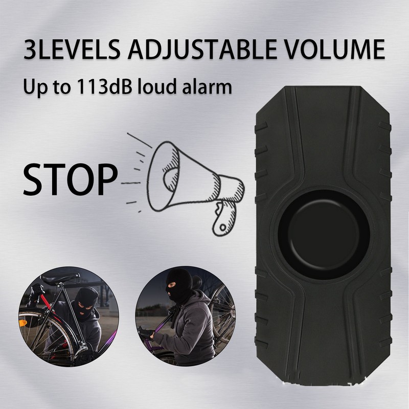 Bike Alarm with Remote Control 113dB Super Loud Vibration Motion