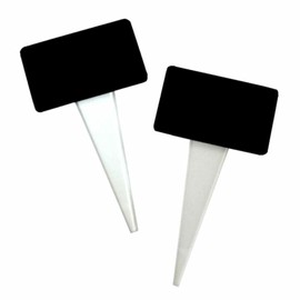 Pack of 10 Ice Signs with Spike - Price Tags Food Safe Slate Board for Labelling 170 x 90 mm - PMMA Mini Chalkboards for Ice Cream, Buffet & Catering - Black Board