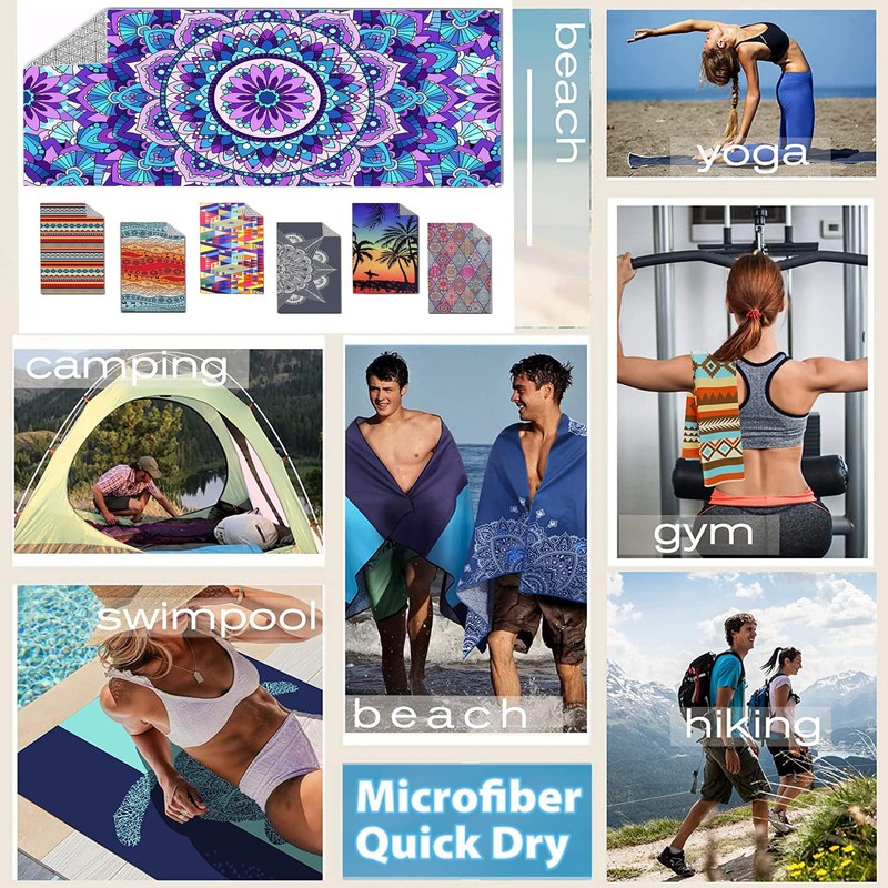 Lonimia Beach Towel Microfibre Towels Sand-Free Quick-Drying and Lightweight Beach