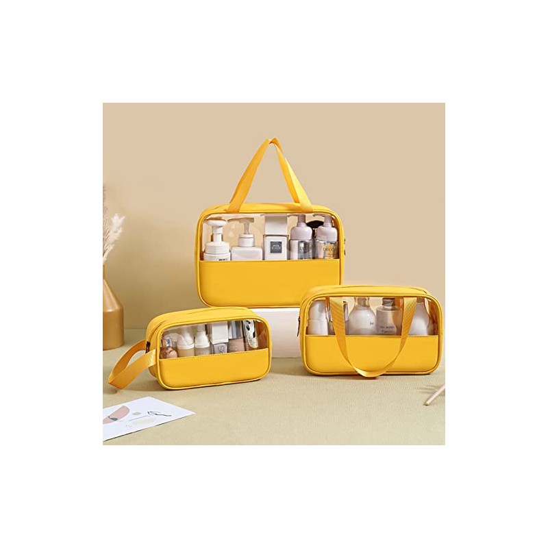 Clear Toiletry Bag 3 pcs, Waterproof Wash Bags Set in