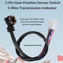 Amavoler 5-Pin Gear Position Sensor Switch 5-Wire Transmission Indicator Aftermarket Replacement Parts Compatible for 50CC 70CC 90CC 110CC 125CC ATV Quad Dirt Pit Bike Go Kart Scooter Moped