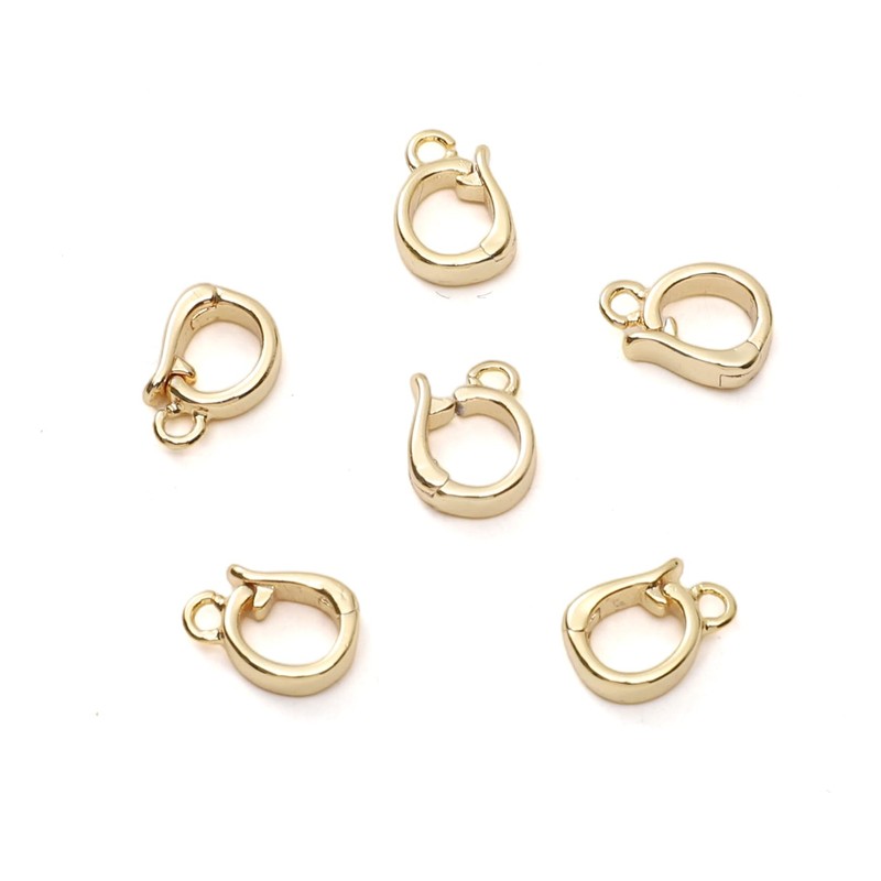 18K Gold Plated Pearl Removable Clasps 7x10mm Hole Ring Size