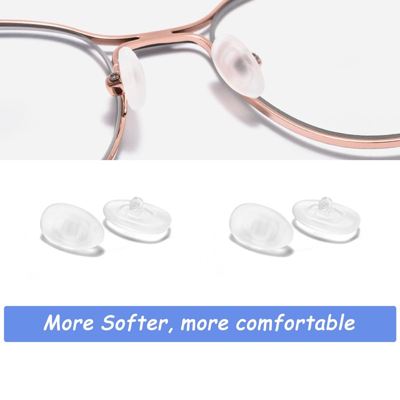 5 Pairs Silicone Screw-in Nose Pads, Soft Anti-Slip Eyeglass Nose
