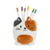 balvi Pencil Holder Fluffy Kitty Calico Colours White, Brown and
