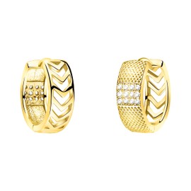 SOFIA MILANI - Women's Earrings 925 Silver - Gold Plated - Zirconia Creole - E2093